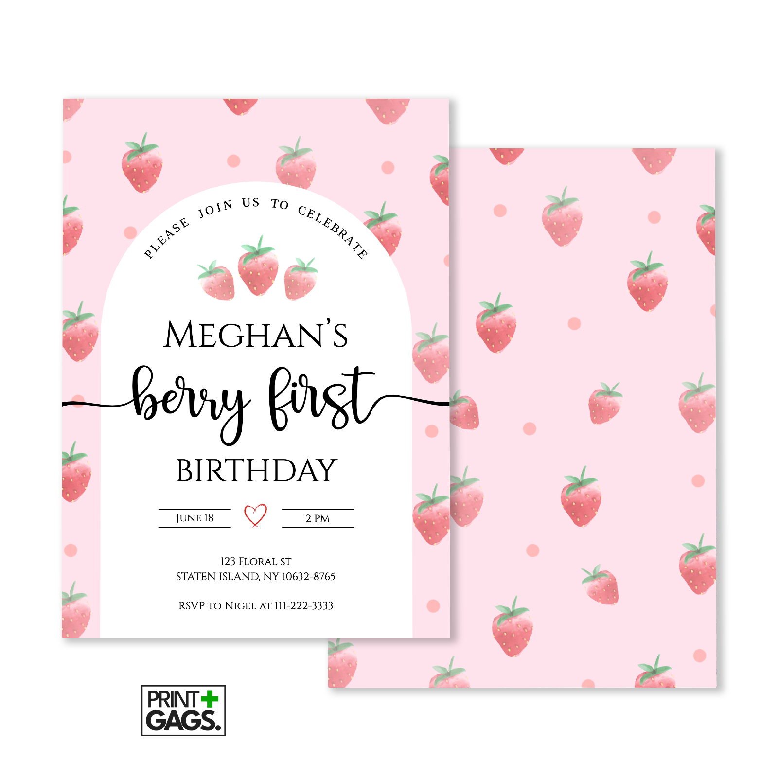 Berry First Birthday Invitation