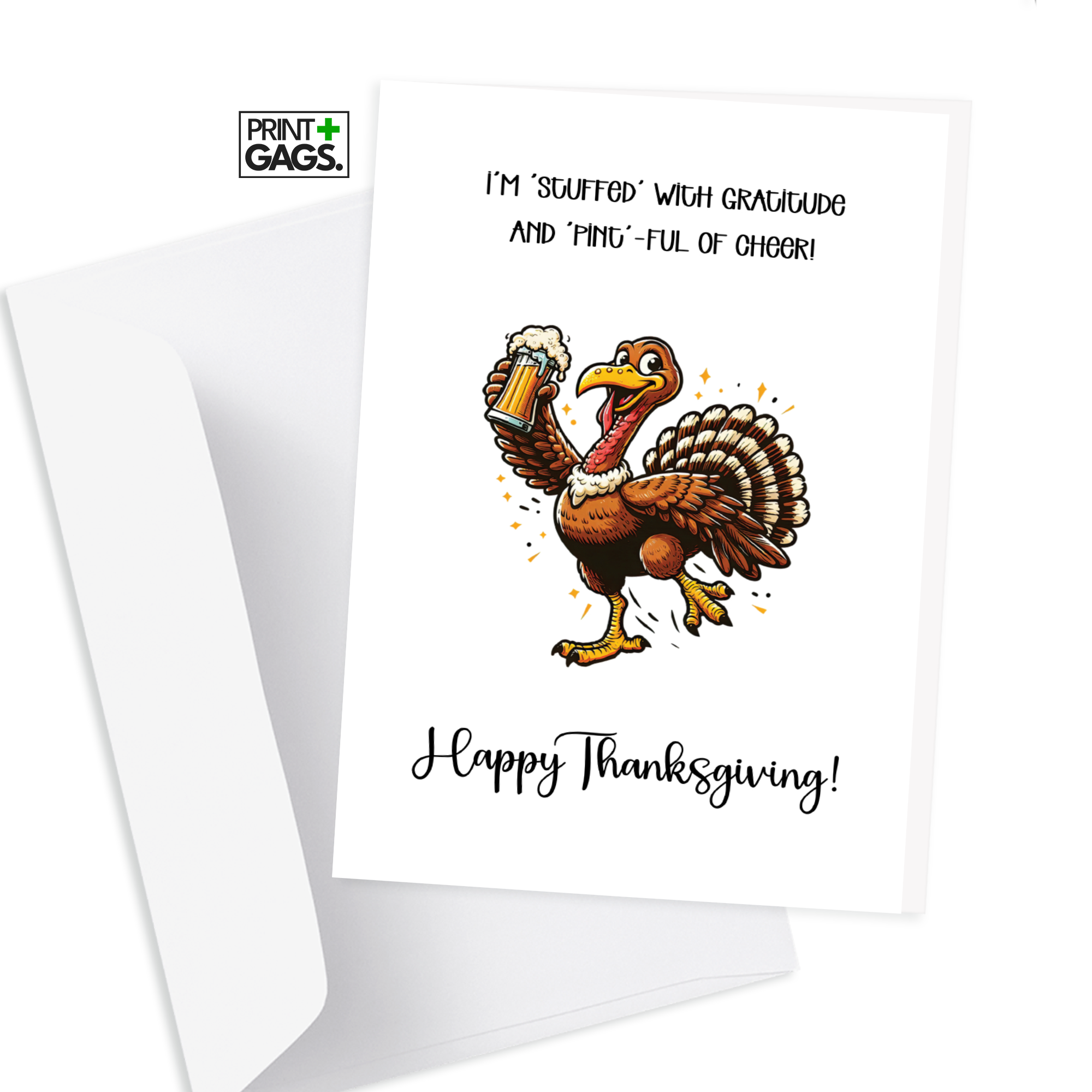 Funny Turkey Thanksgiving Greeting Card Print