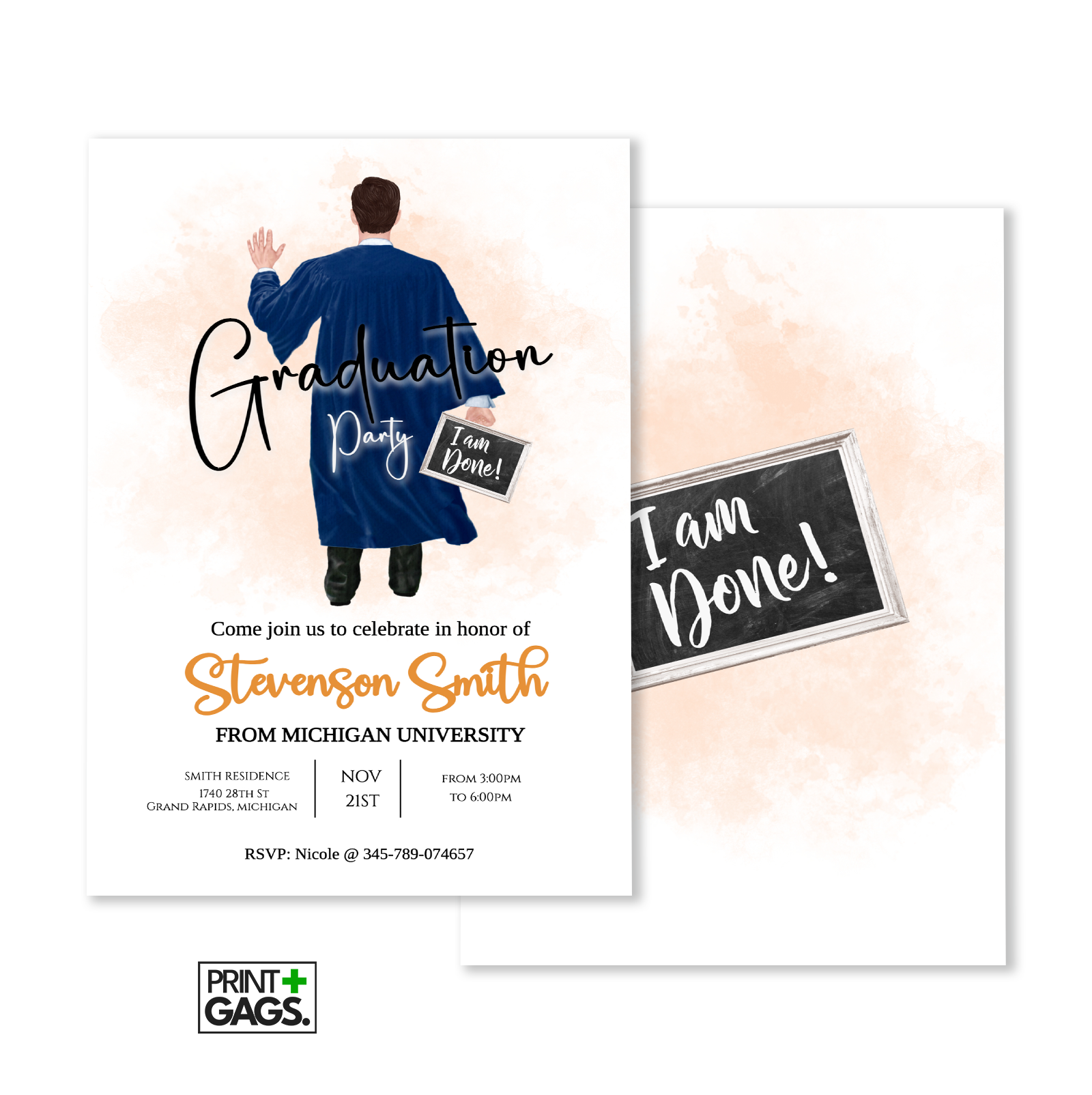 Graduation Boy Invitation Card 