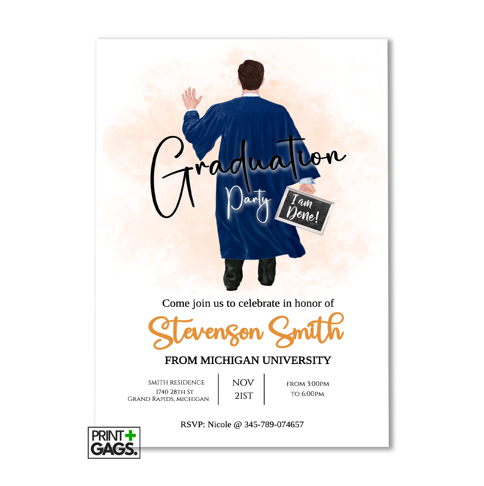 Graduation Boy Invitation Card 