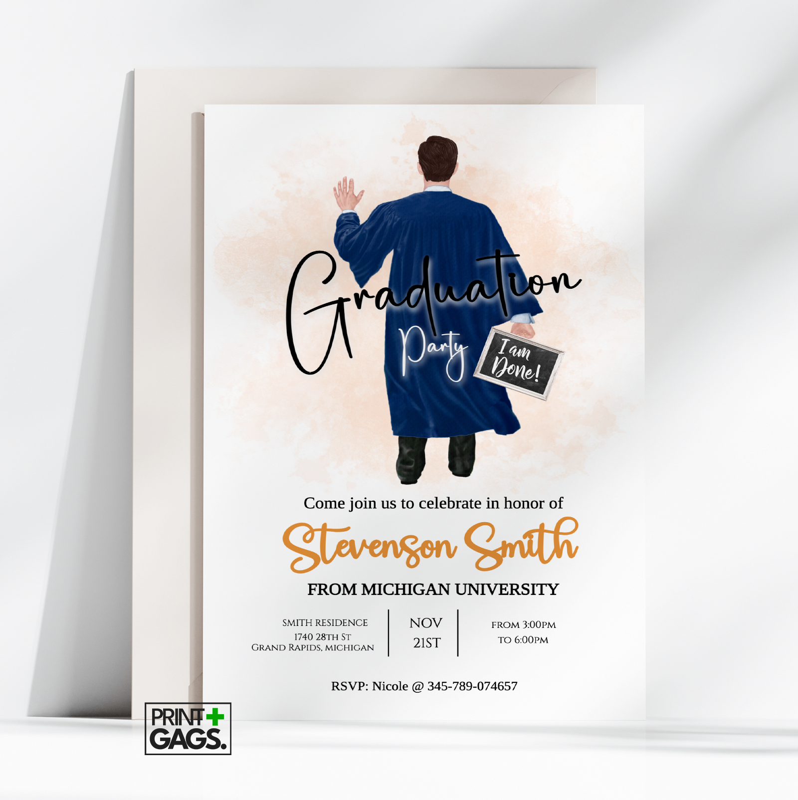 Graduation Boy Invitation Card 