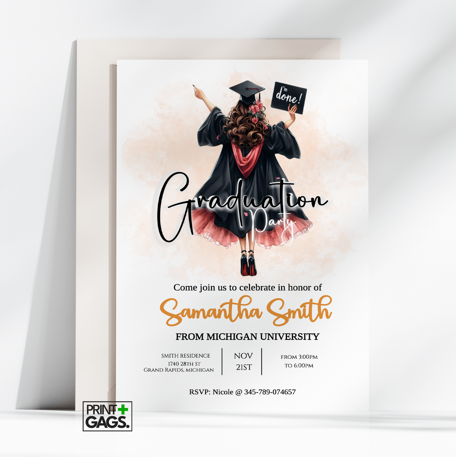 Graduation Girl Invitation Card 