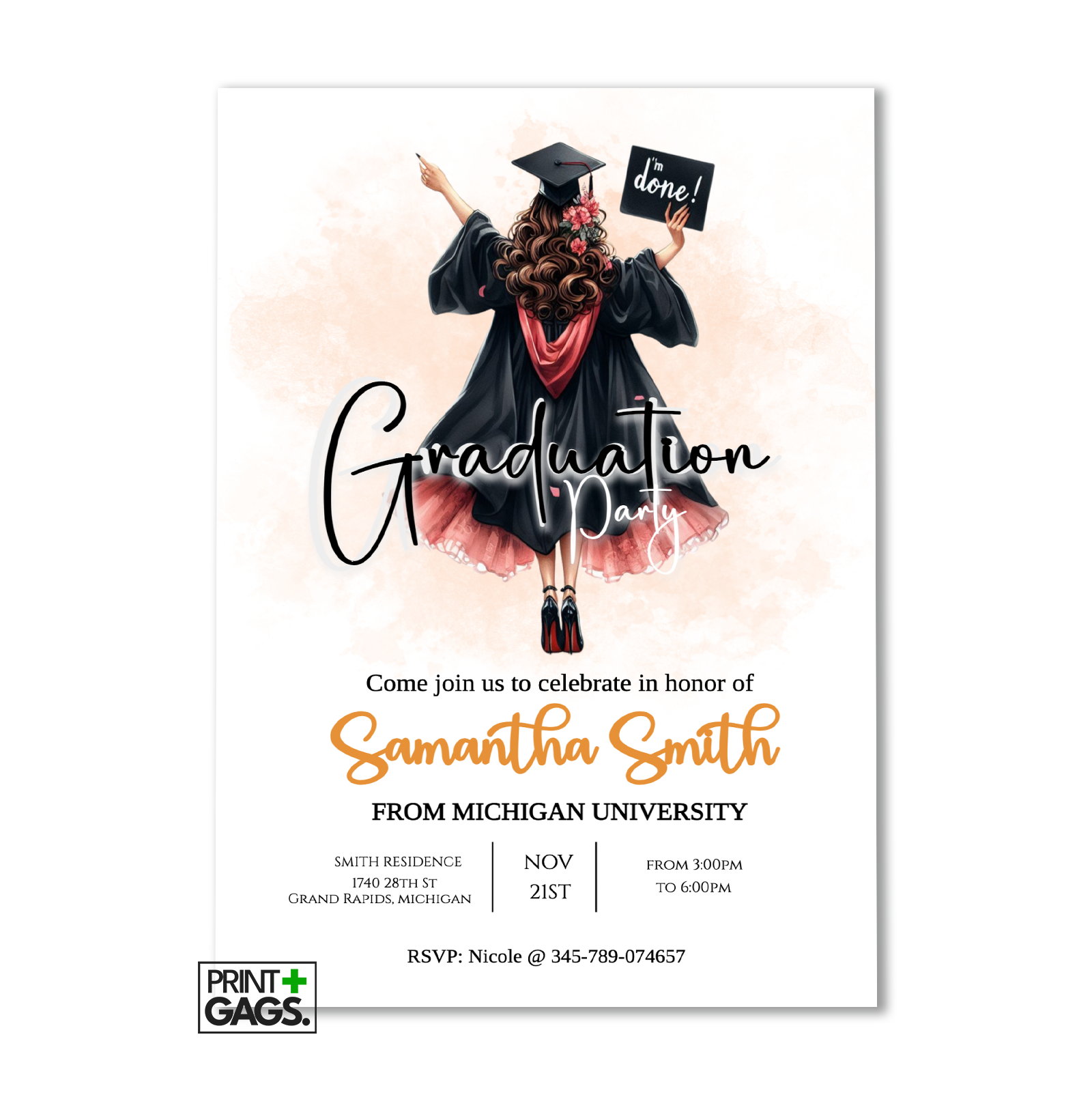 Graduation Girl Invitation Card 