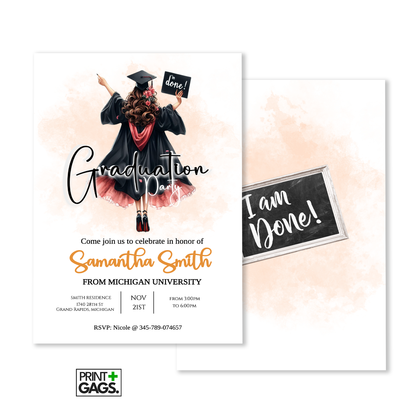 Graduation Girl Invitation Card 