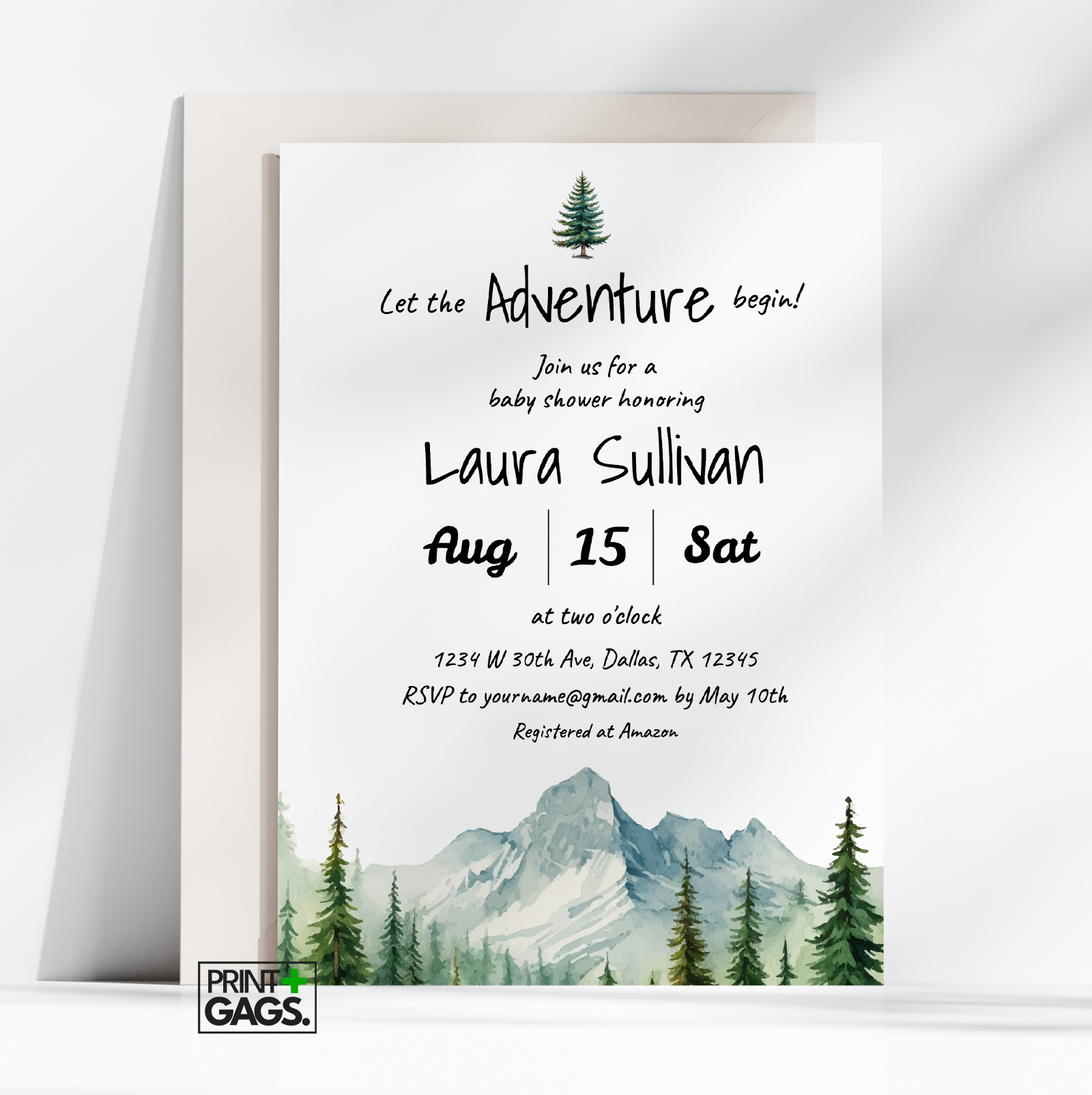 Let the Adventure Baby Shower Invitation