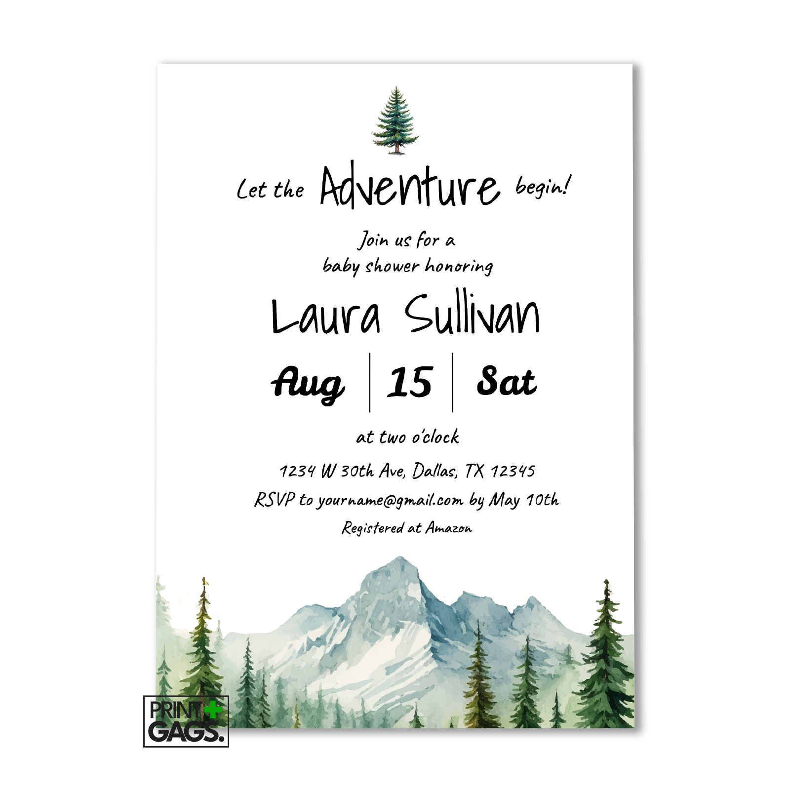 Let the Adventure Baby Shower Invitation