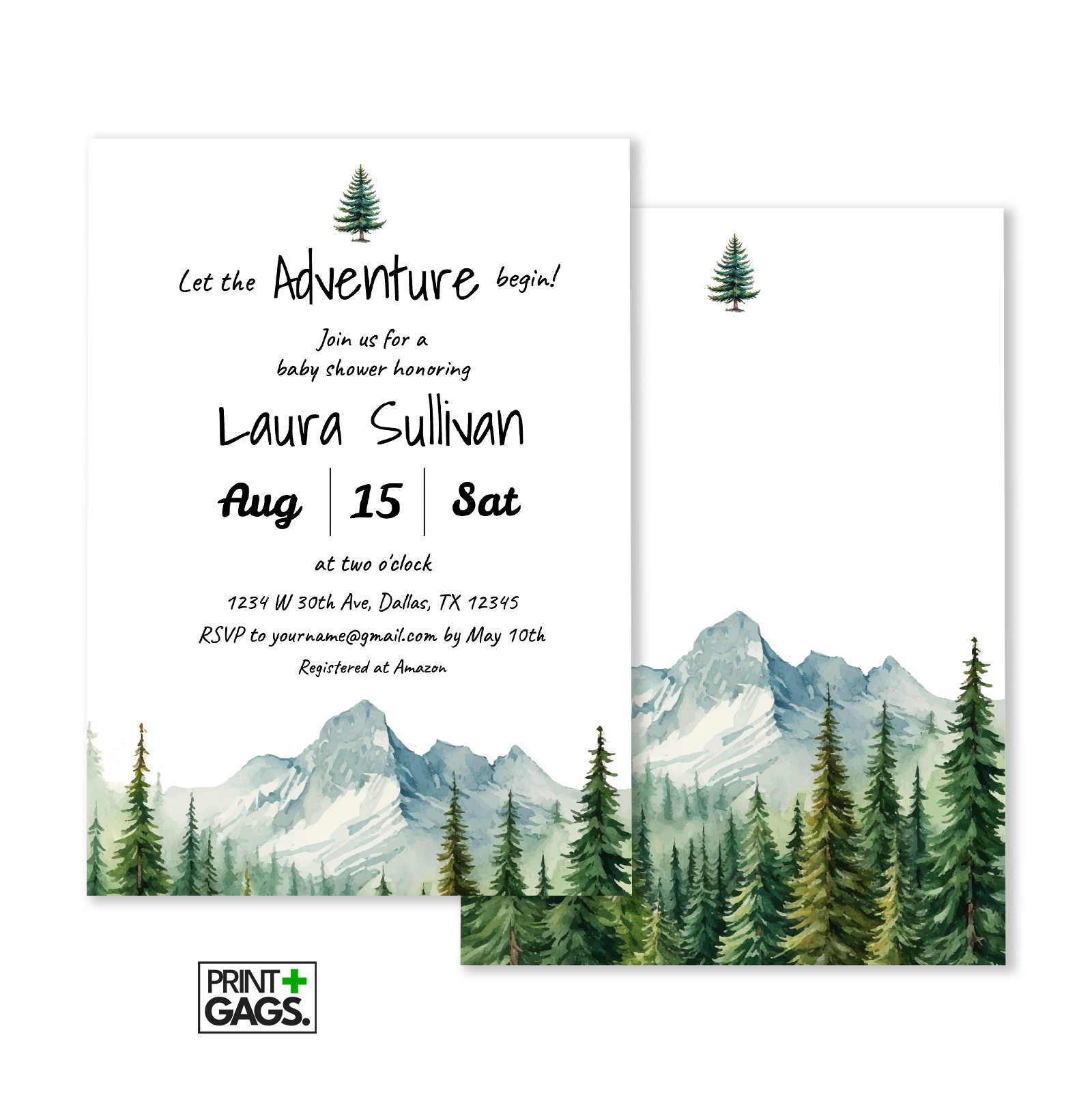 Let the Adventure Baby Shower Invitation