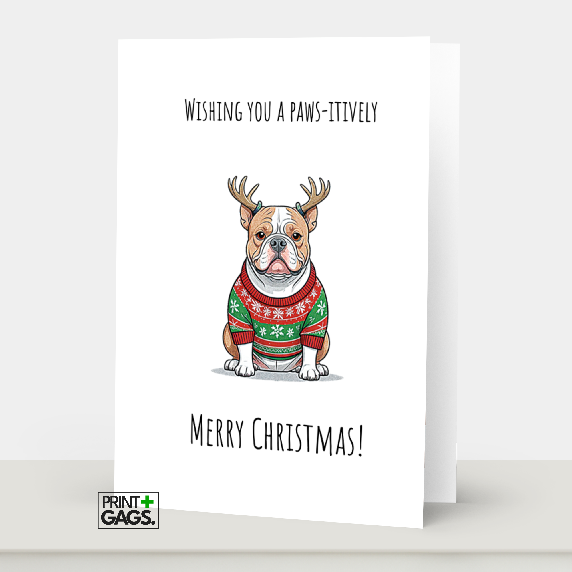 Wishing you a pawsitive Merry Christmas Greeting Card