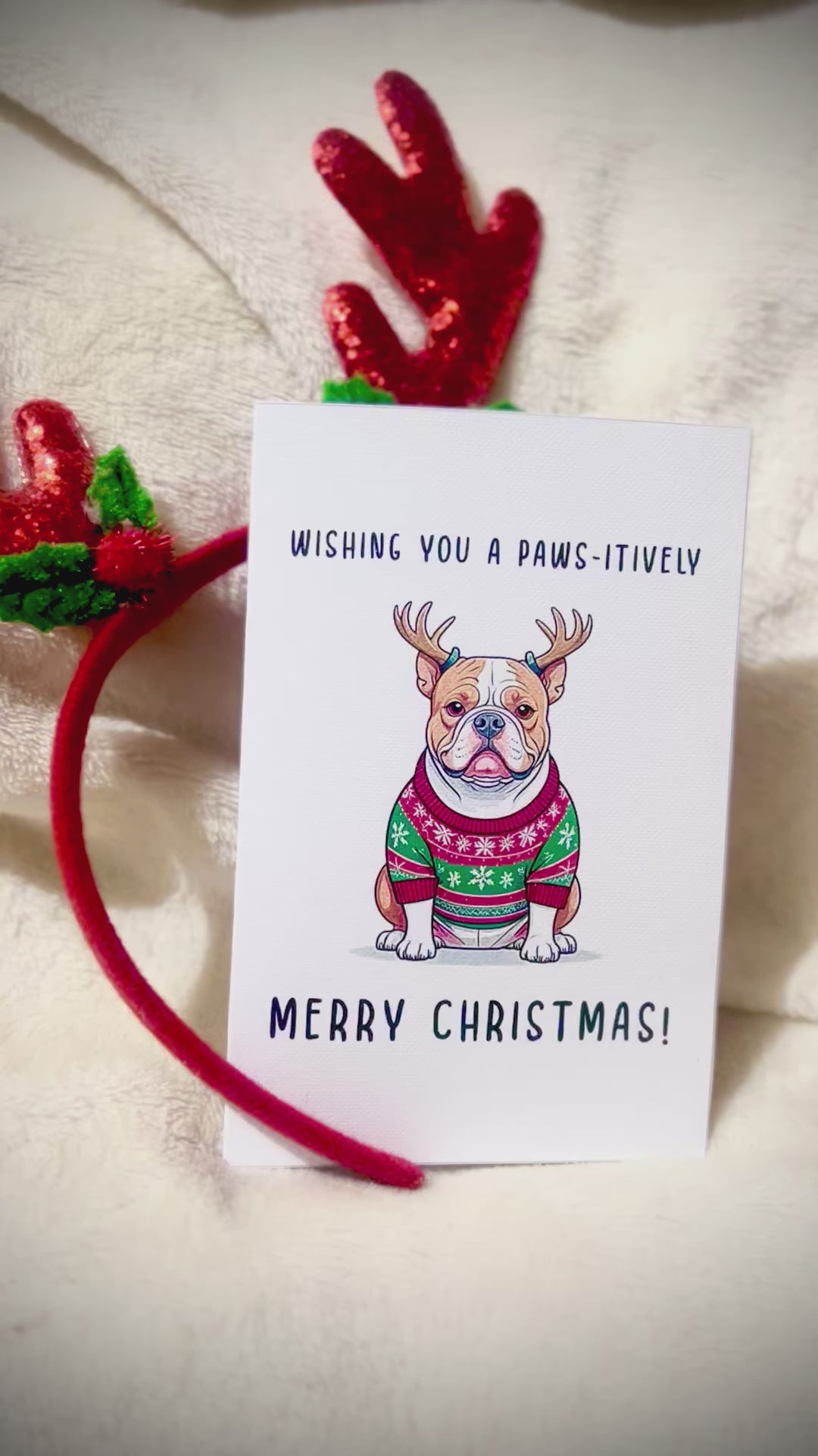 Wishing you a pawsitive Merry Christmas Greeting Card